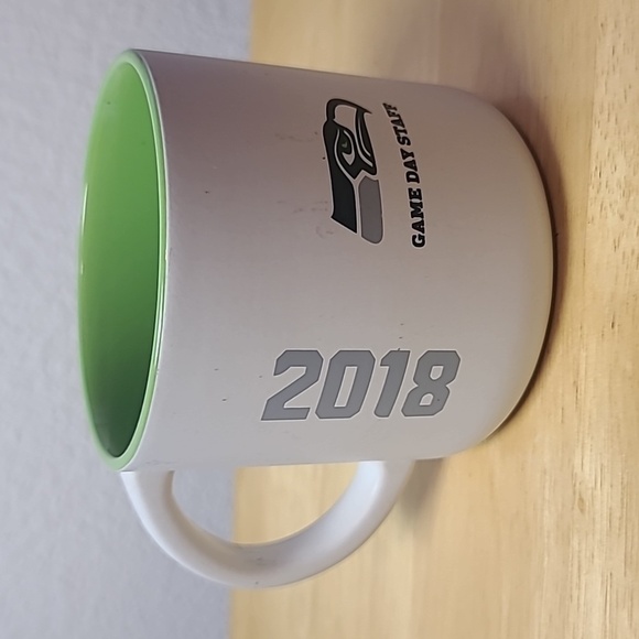 Seahawks Game Day Staff Coffee Mug Cup 2018 NFL Football Green #18 Jersey - Picture 3 of 4